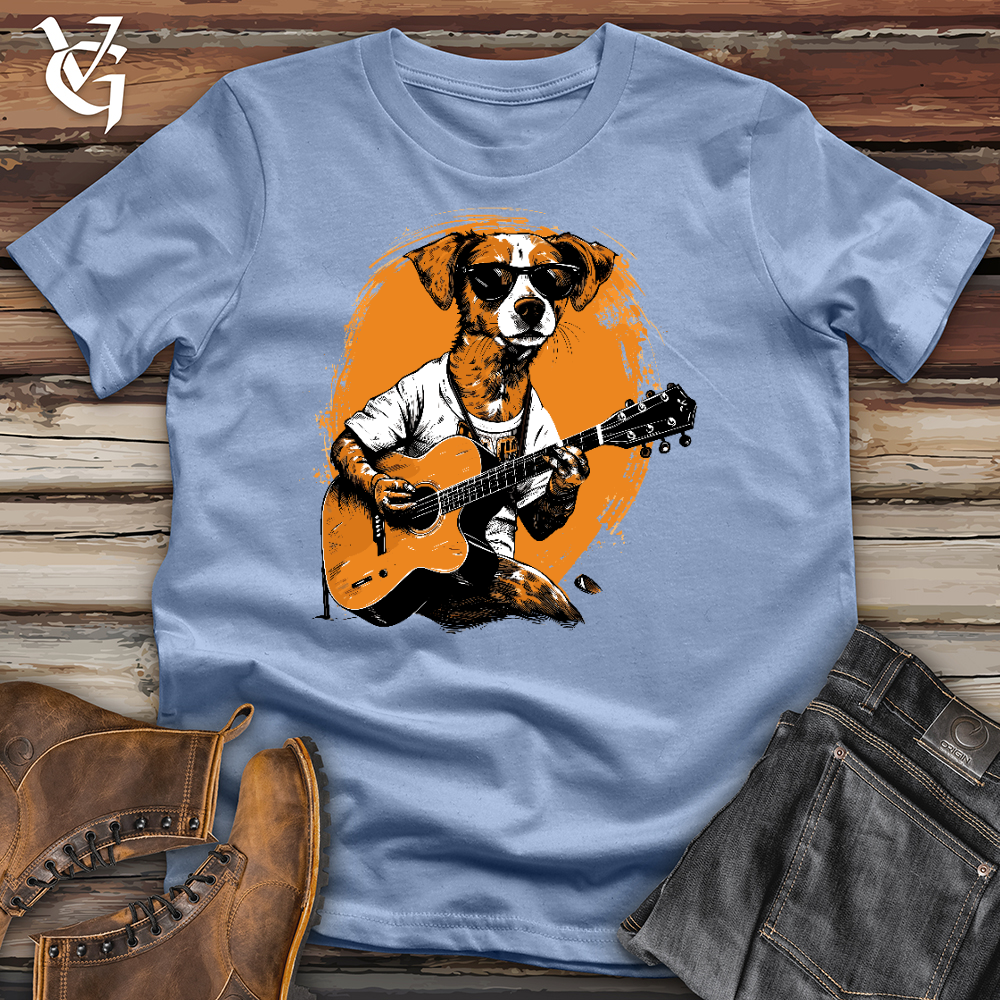 Viking Goods Dog Guitarist Cotton Tee Baby Blue / L