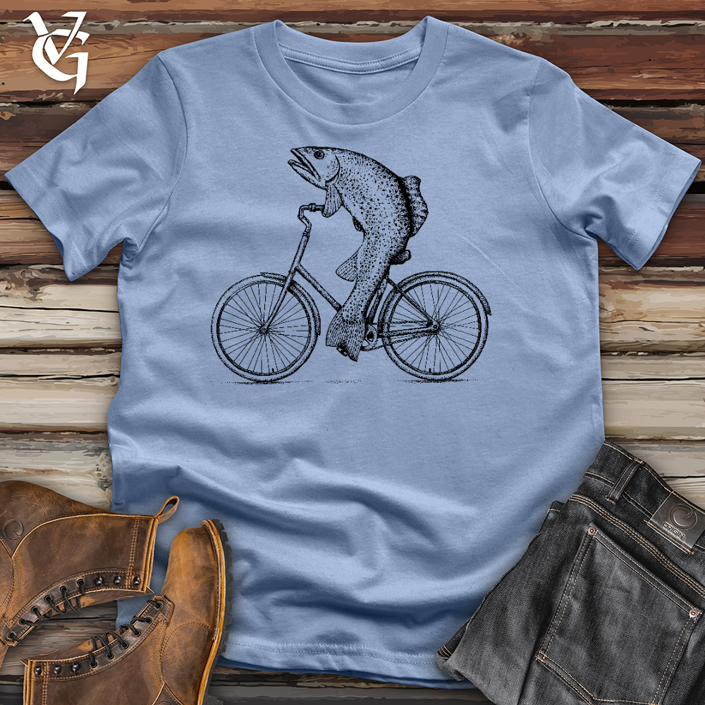 Viking Goods Fish On Wheels Cotton Tee Baby Blue / L