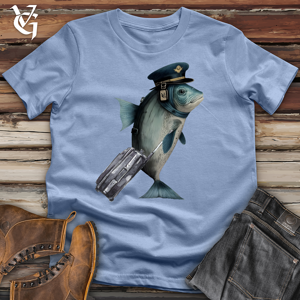 Viking Goods Fish Pilot Cotton Tee Baby Blue / L