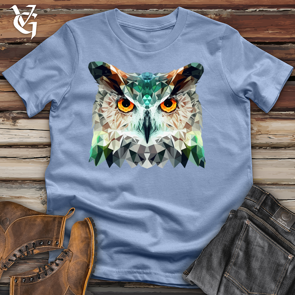 Viking Goods Geometric Owl Head Cotton Tee Baby Blue / L