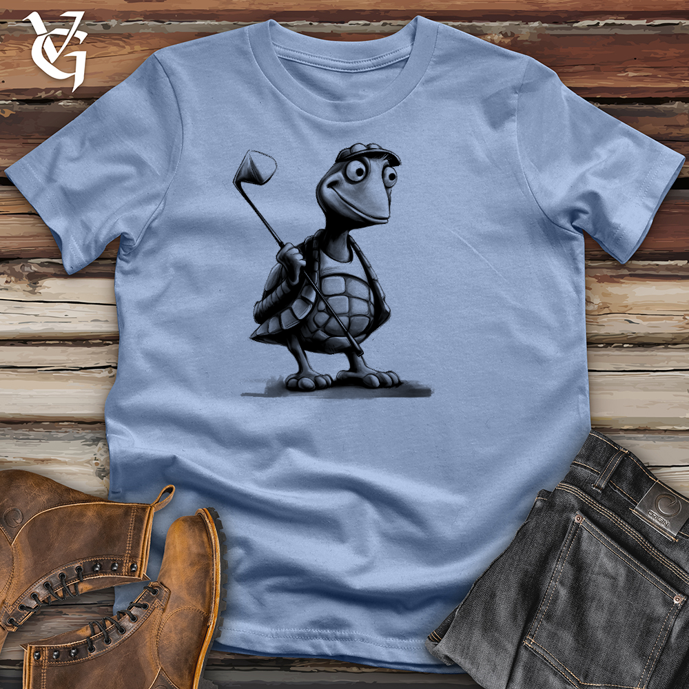 Viking Goods Gone Golfing Turtle Cotton Tee Baby Blue / L