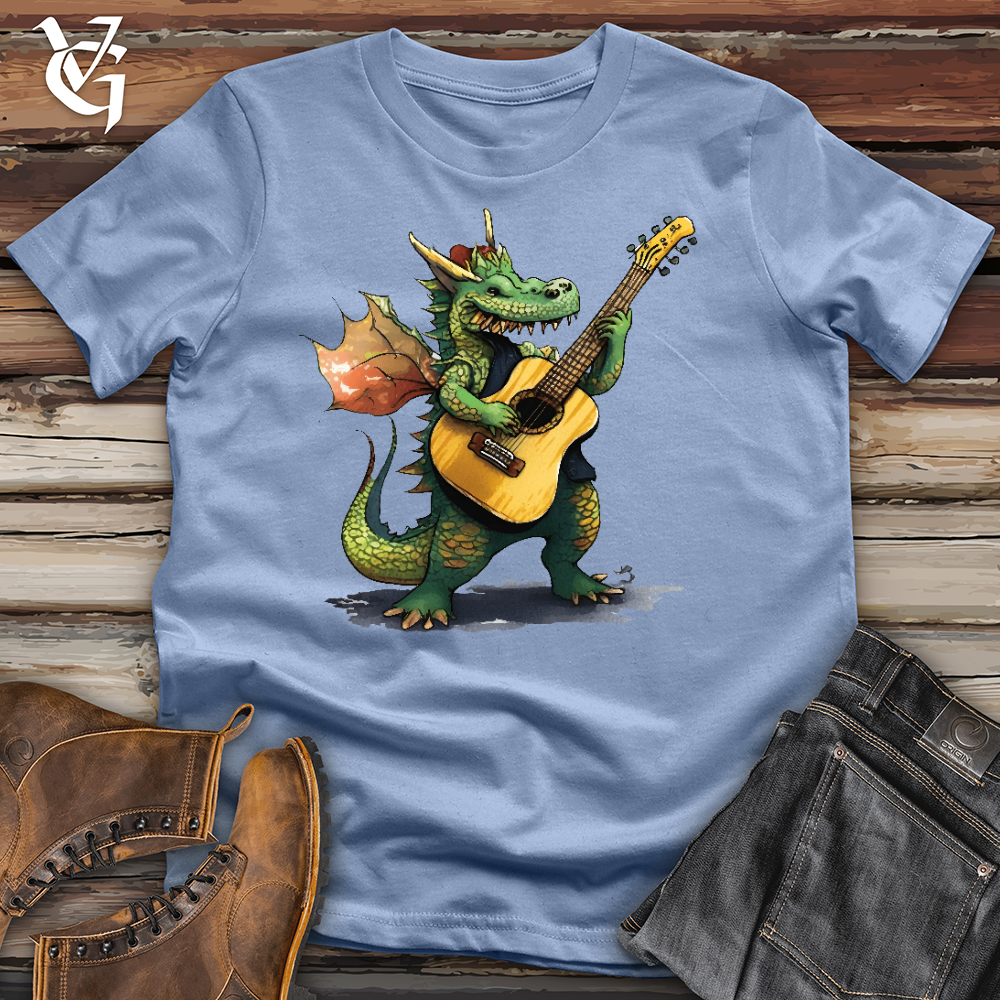 Viking Goods Little Dragon Guitarist Cotton Tee Baby Blue / L
