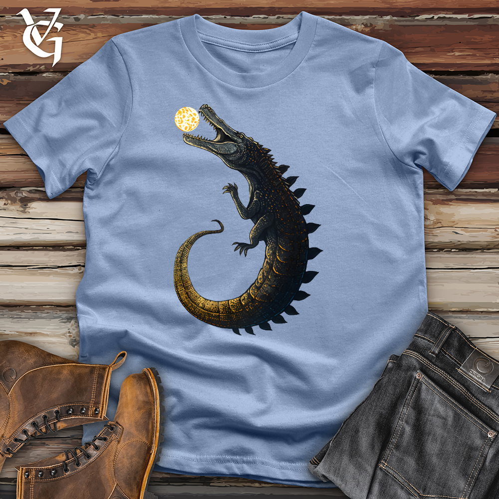 Viking Goods Moon Grabbing Crocodile Cotton Tee Baby Blue / L
