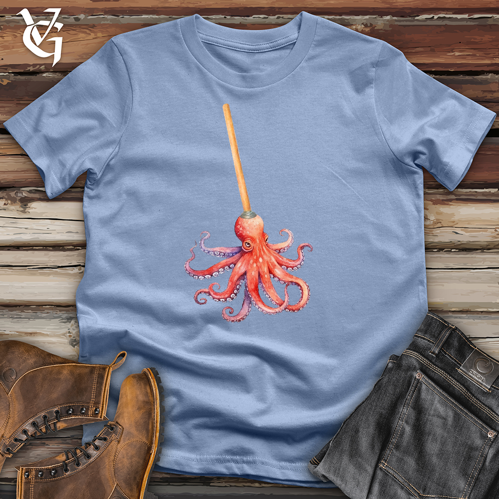 Viking Goods Octopus Mop Cotton Tee Baby Blue / L