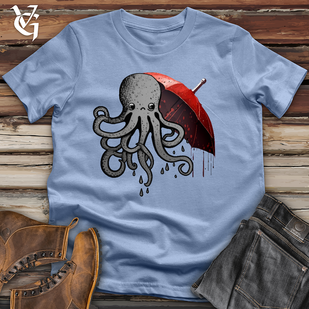 Viking Goods Octopus Umbrella Cotton Tee Baby Blue / L