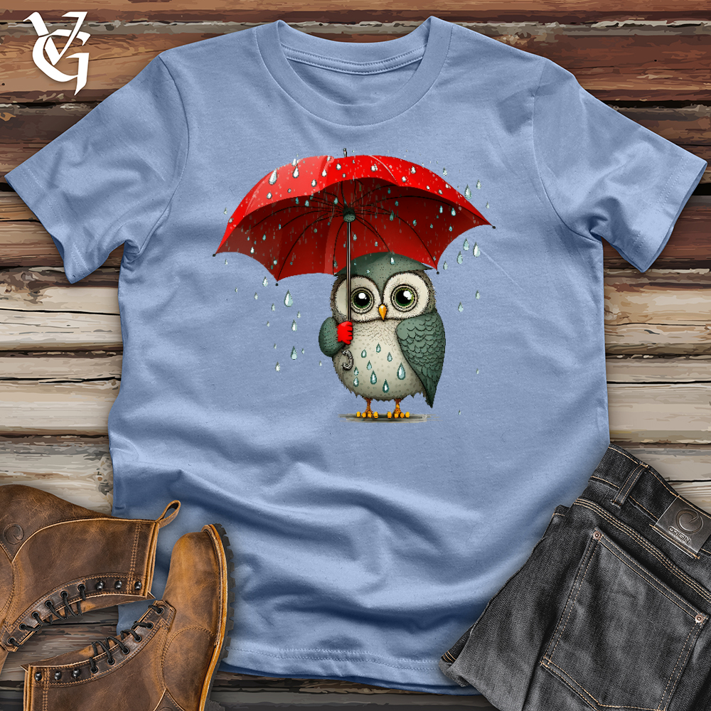 Viking Goods Owl In The Rain Cotton Tee Baby Blue / L