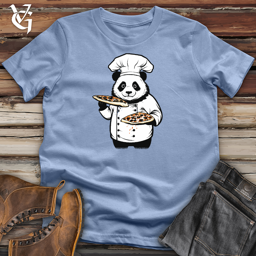 Viking Goods Panda Pizza Chef Cotton Tee Baby Blue / L