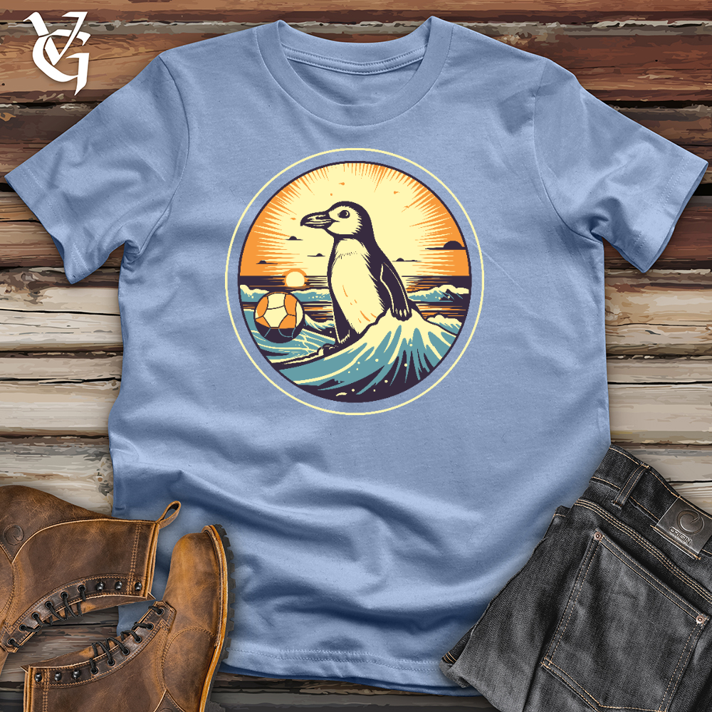 Viking Goods Penguin Playing Volleyball Cotton Tee Baby Blue / L