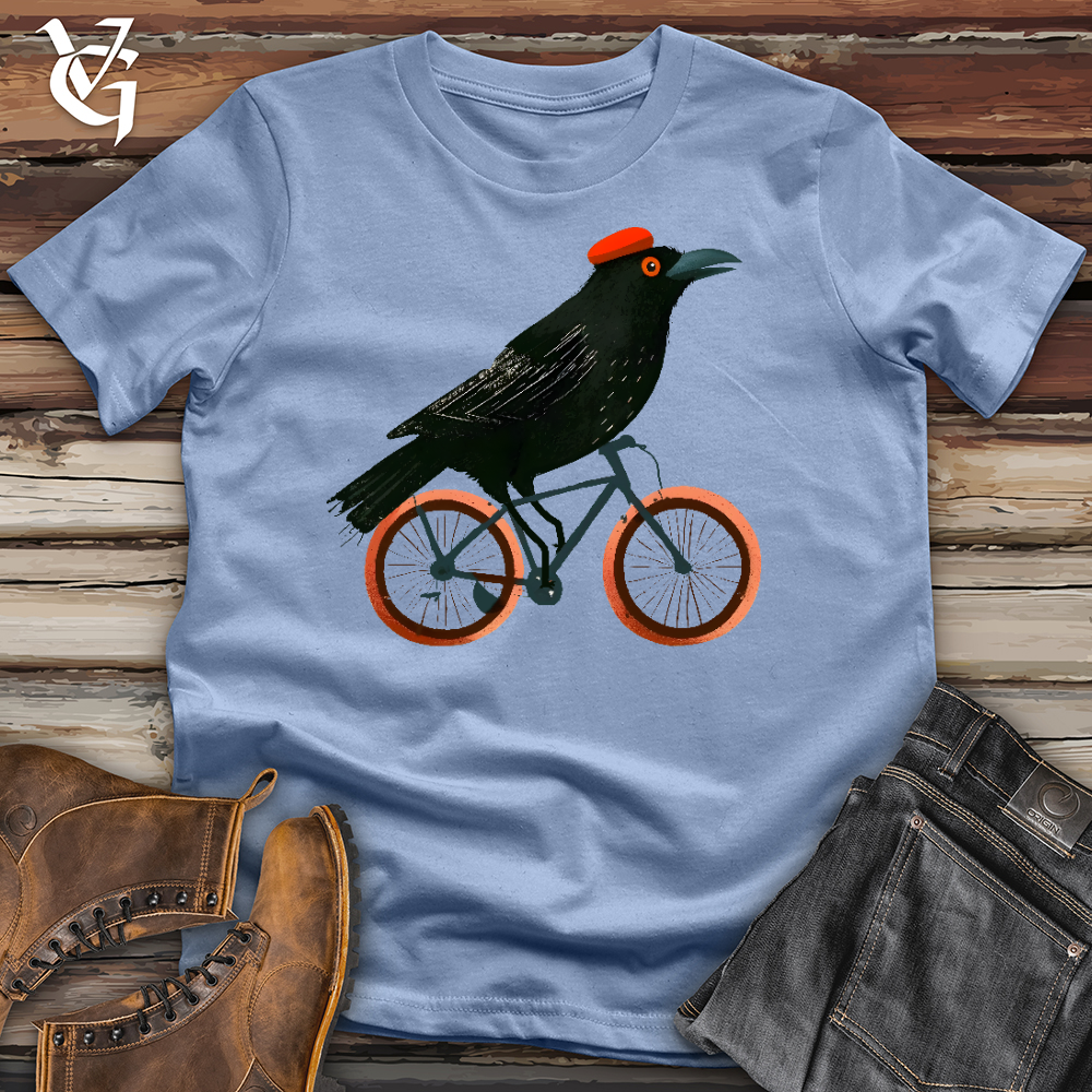 Viking Goods Raven Biker Cotton Tee Baby Blue / L