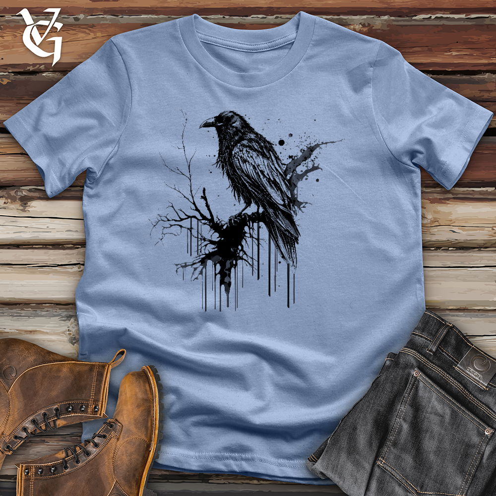 Viking Goods Raven Rain Cotton Tee Baby Blue / L