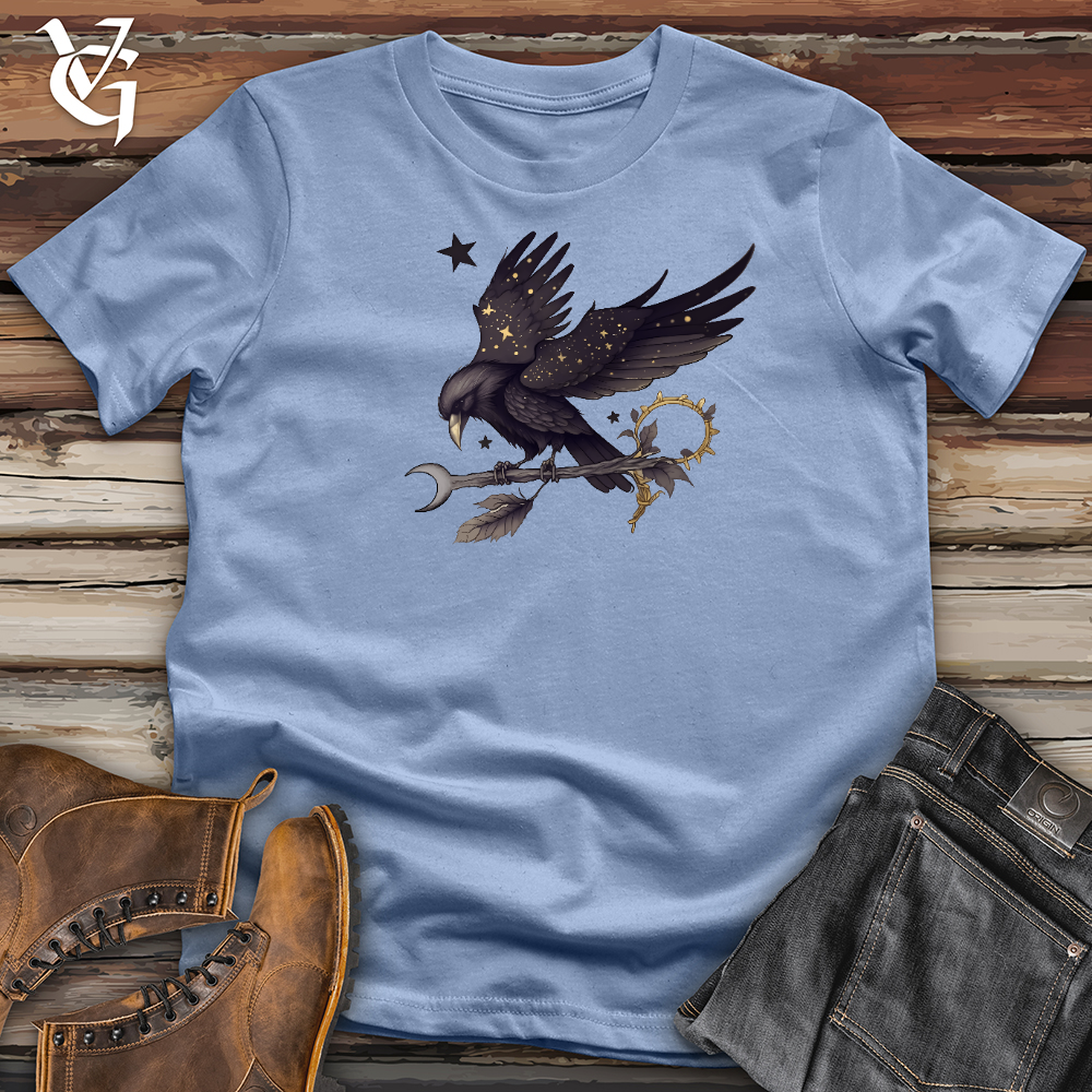Viking Goods Raven with Arrow Cotton Tee Baby Blue / L