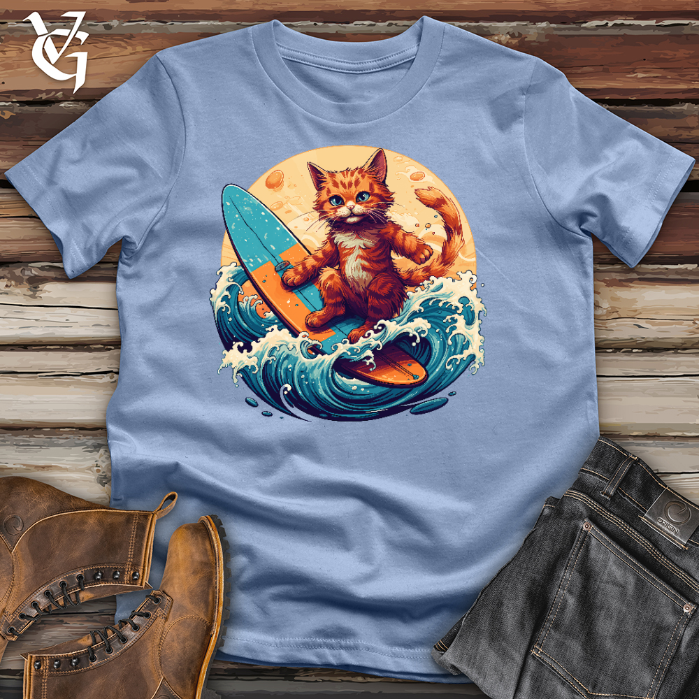 Viking Goods Surf'n Cat Cotton Tee Baby Blue / L