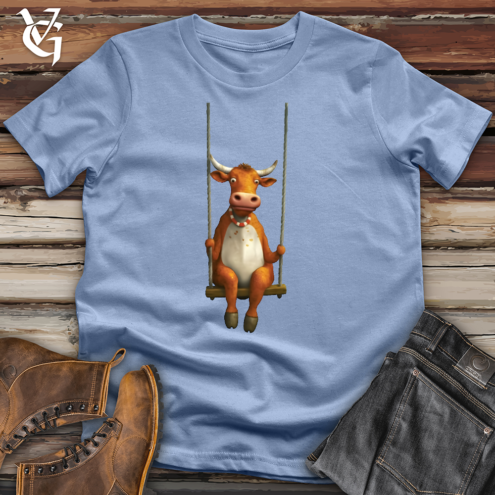 Viking Goods Swinging Cow Cotton Tee Baby Blue / L