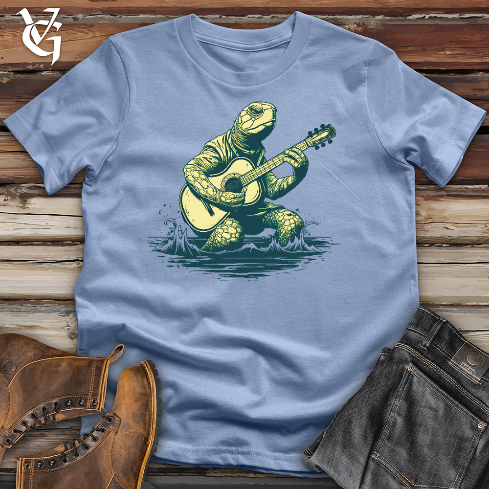 Viking Goods Turtle Playing Guitar Cotton Tee Baby Blue / L