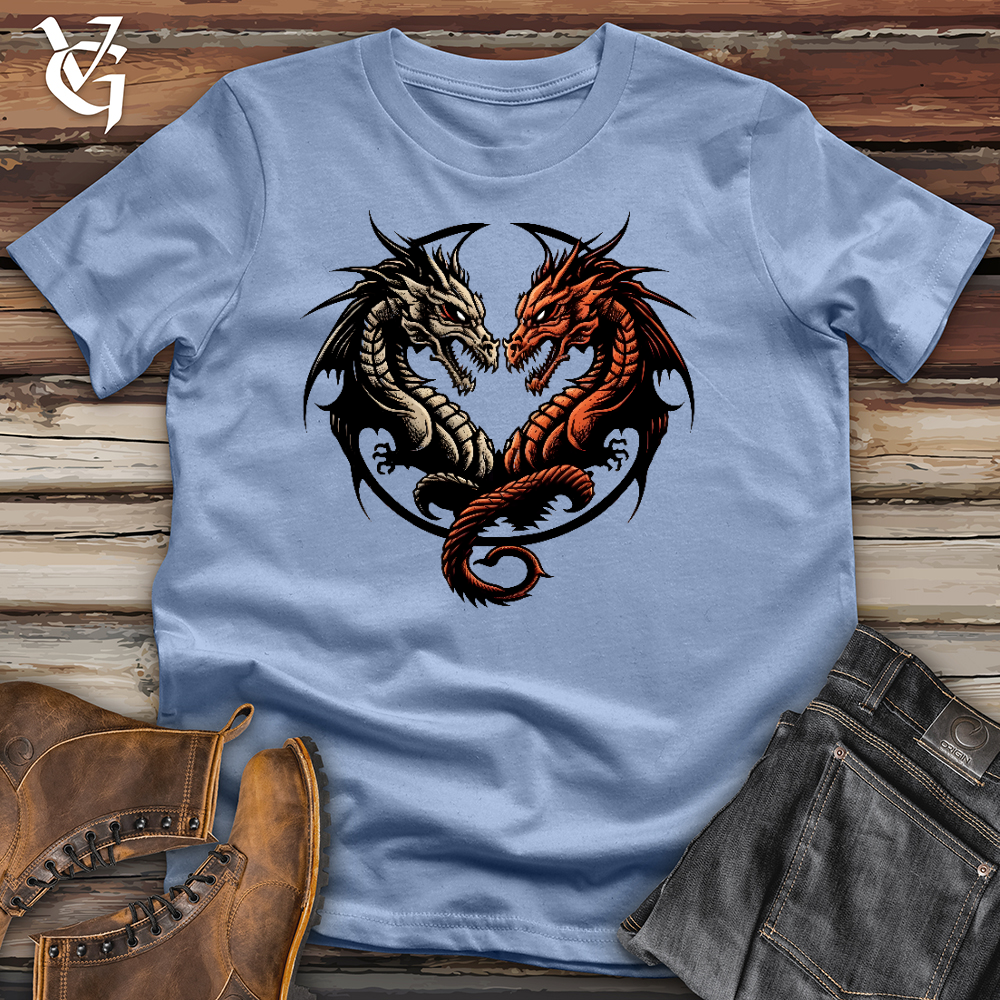 Viking Goods Two Faced Dragon Cotton Tee Baby Blue / L