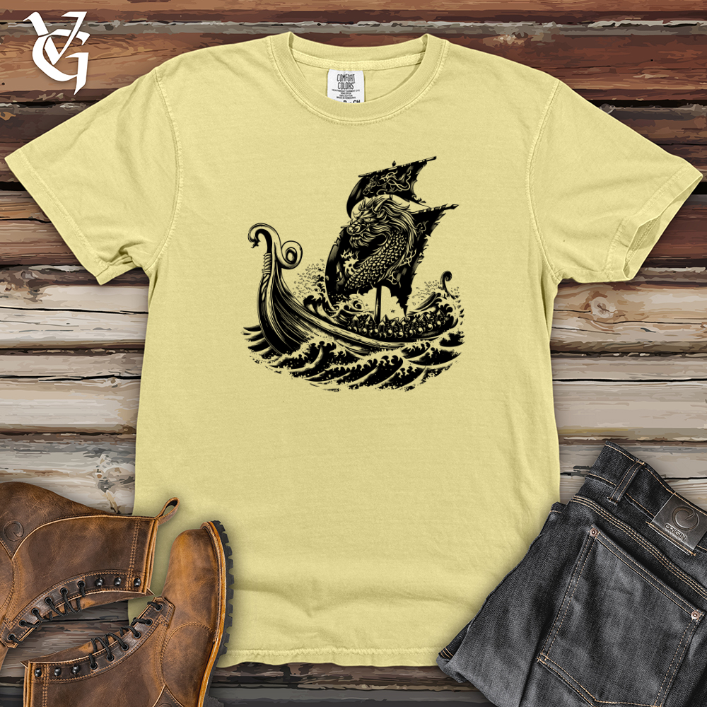 Viking Goods Dragon Ship Voyage Heavy Cotton Comfort Colors Tee Banana / L