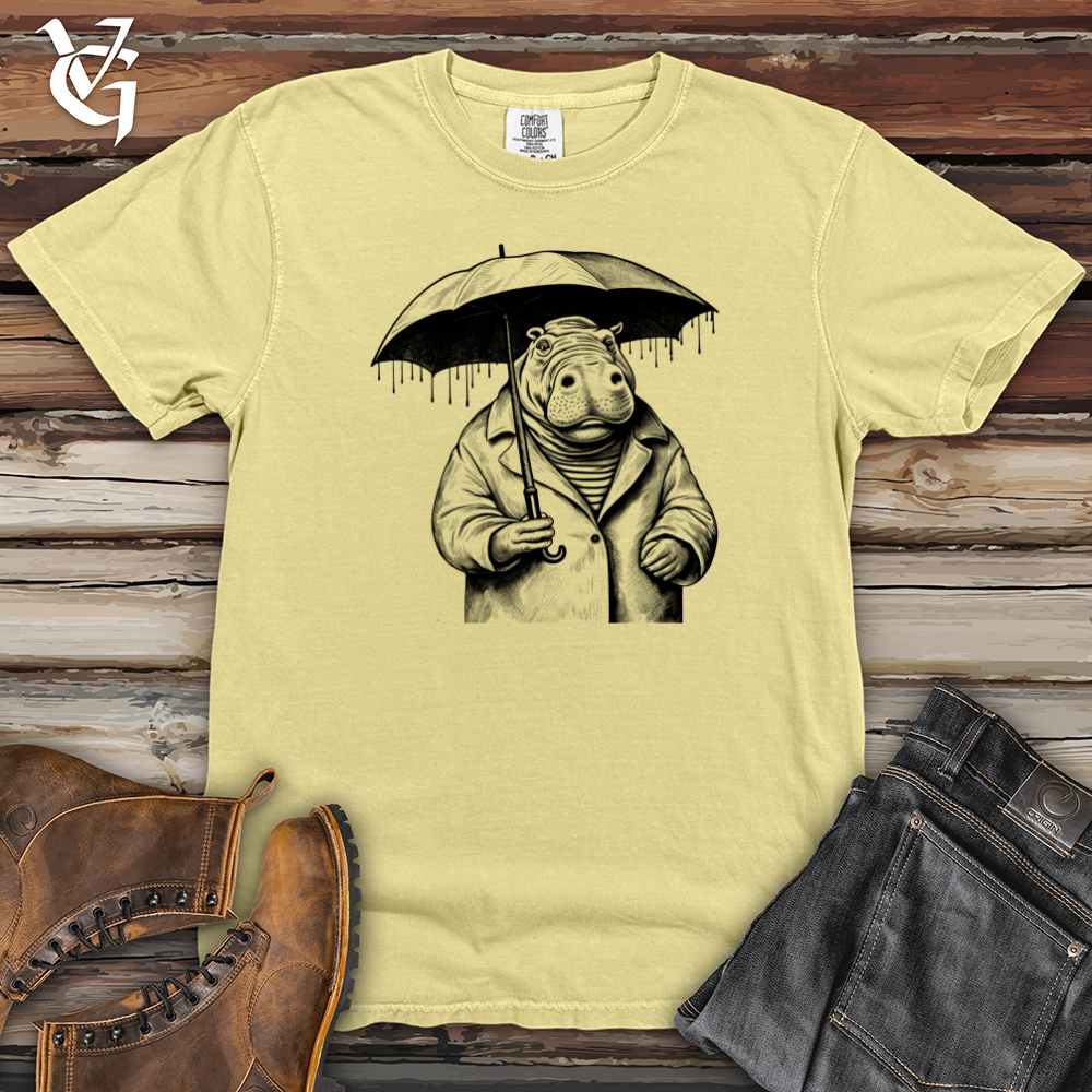 Viking Goods Hippopotamus River Rumble Rainy Refuge Heavy Cotton Comfort Colors Tee Banana / L