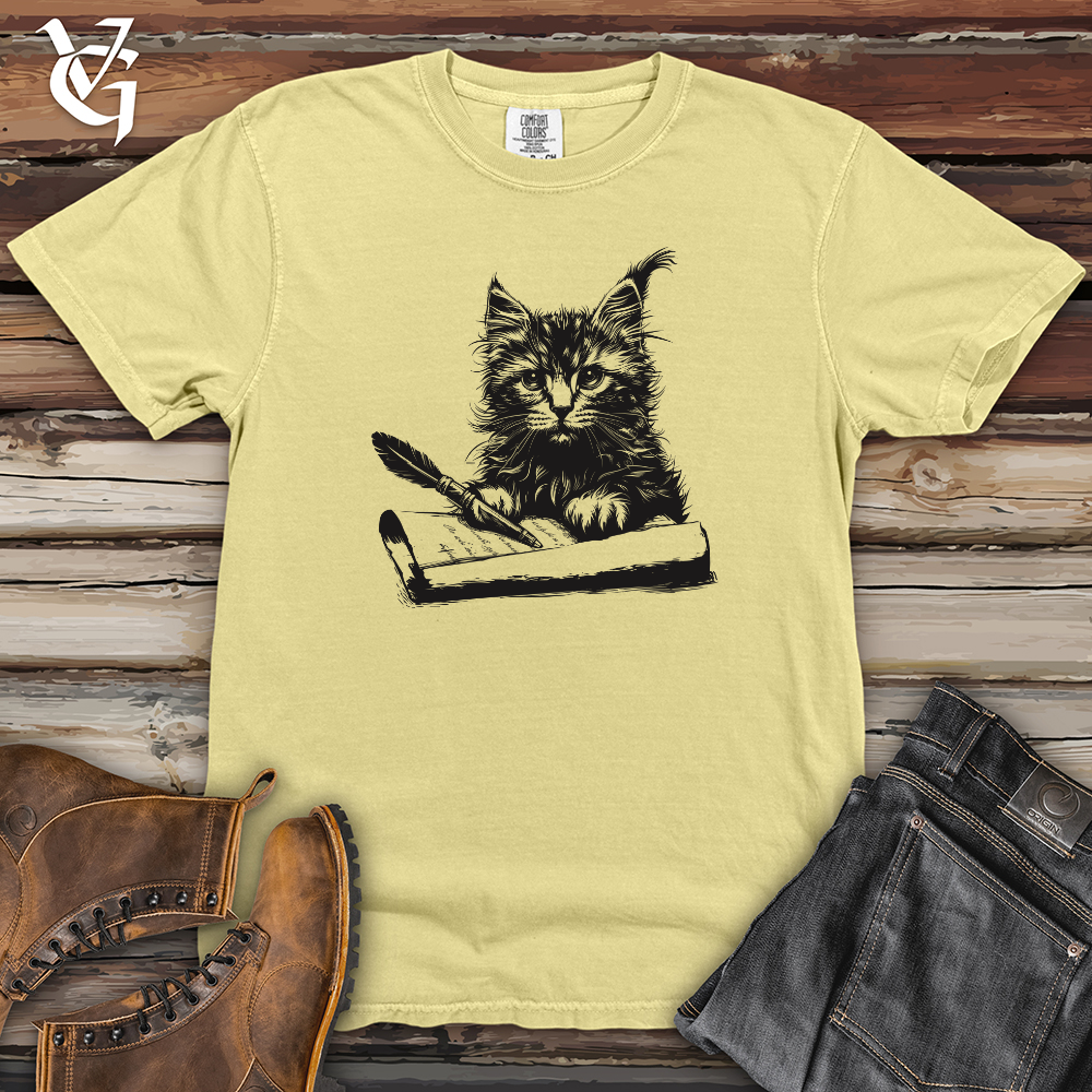 Viking Goods Kitten Poetic Scribe Heavy Cotton Comfort Colors Tee Banana / L
