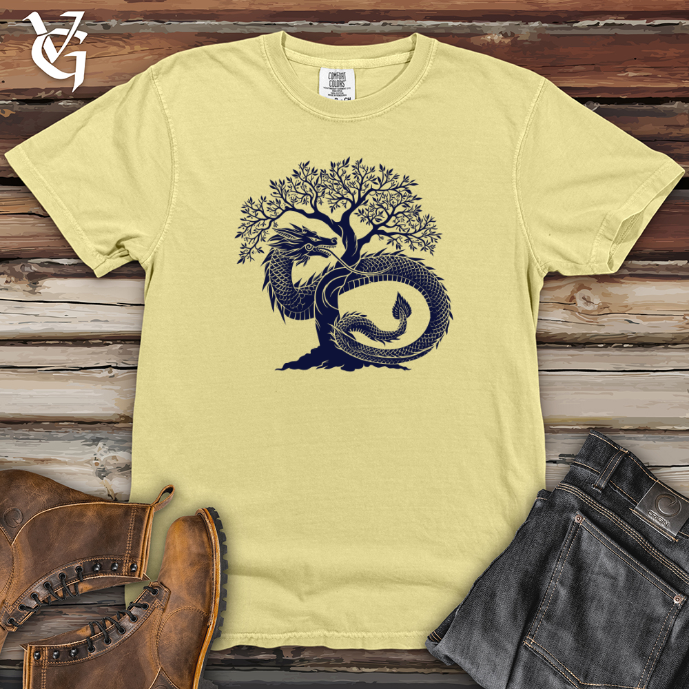 Viking Goods Mythical Dragon Cycle Heavy Cotton Comfort Colors Tee Banana / L