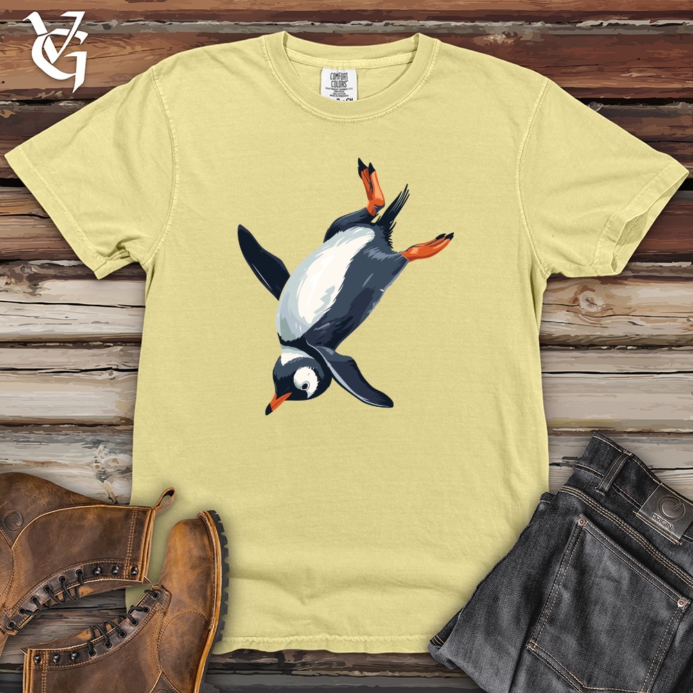Viking Goods Penguin Sliding Fun Heavy Cotton Comfort Colors Tee Banana / L