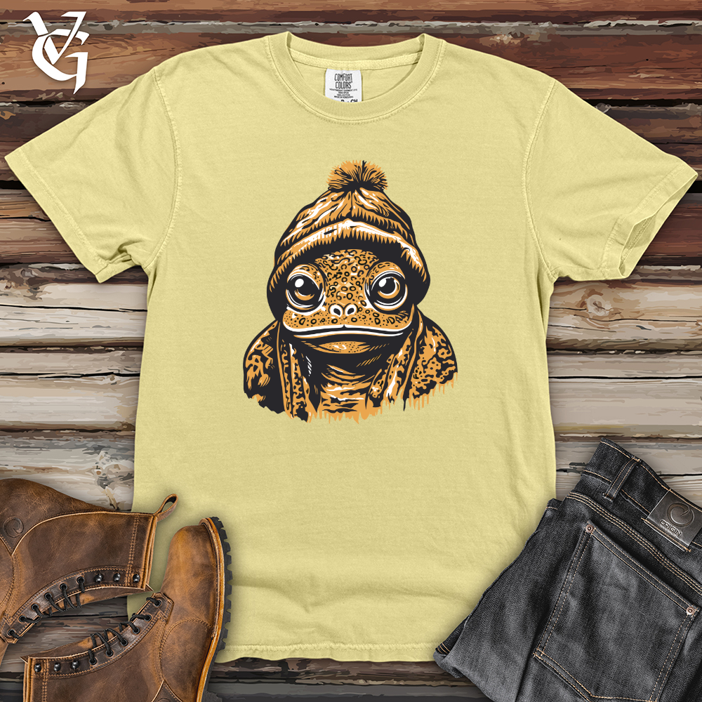 Viking Goods Pom Pom Beanie Frog Heavy Cotton Comfort Colors Tee Banana / L