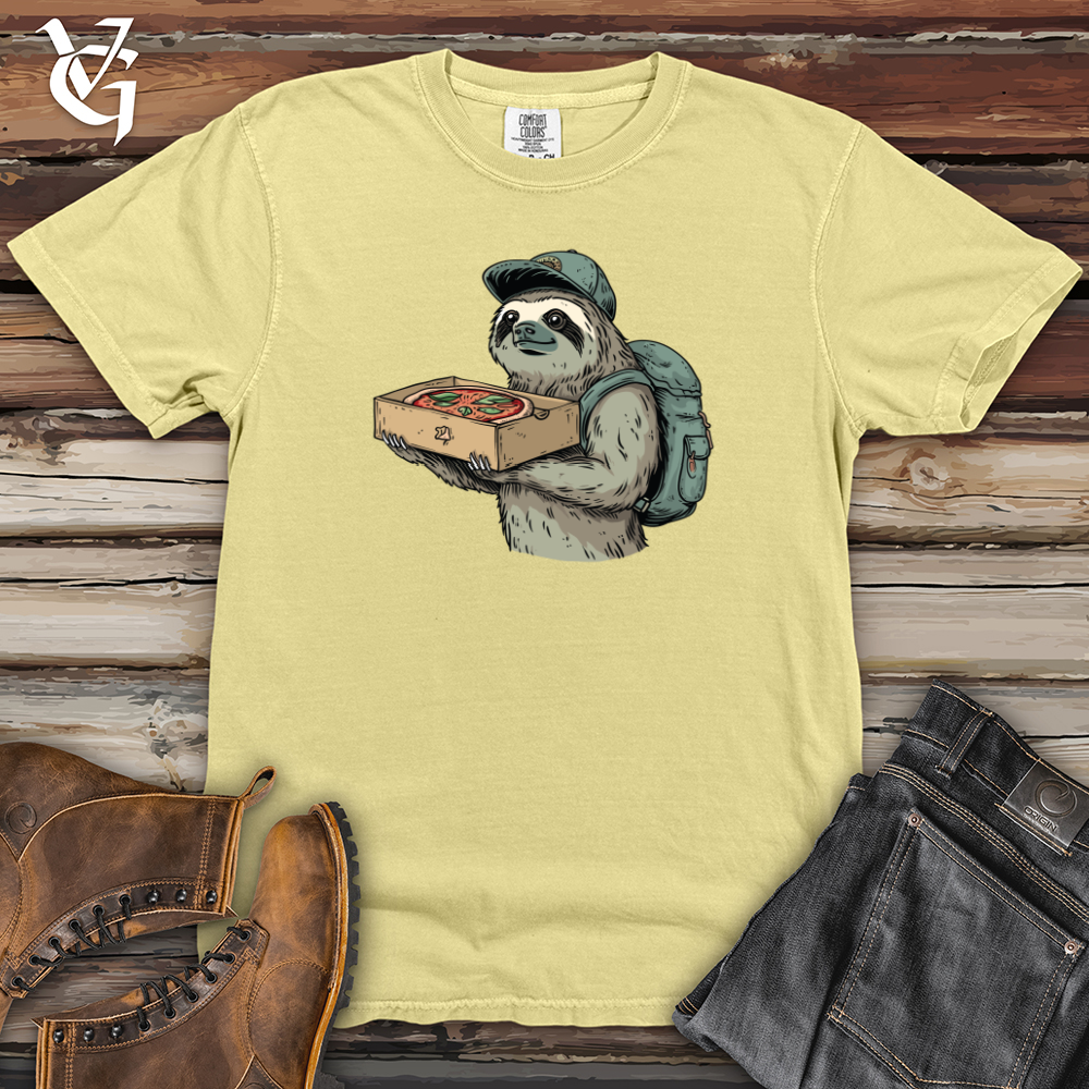 Viking Goods Sloth Pizza Delivery Heavy Cotton Comfort Colors Tee Banana / L