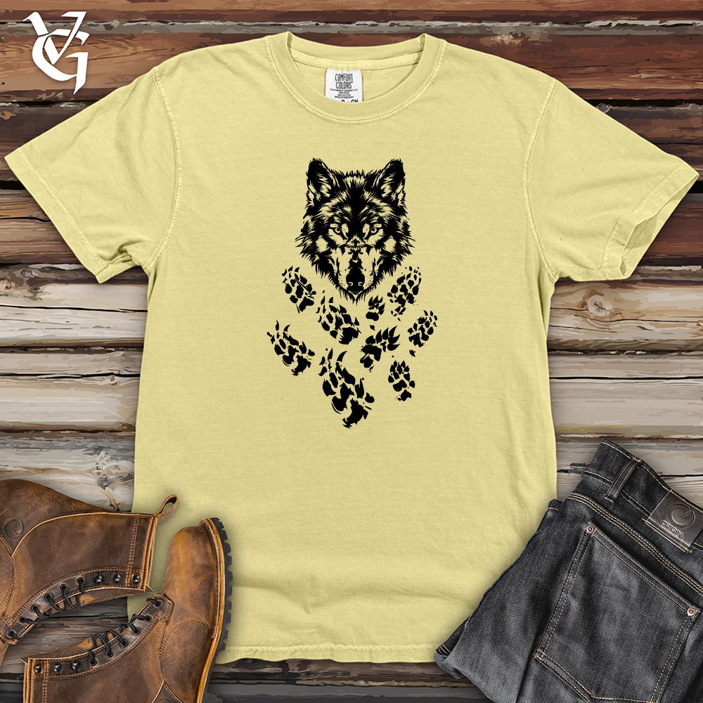 Viking Goods Wolf Paw Trail Heavy Cotton Comfort Colors Tee Banana / L