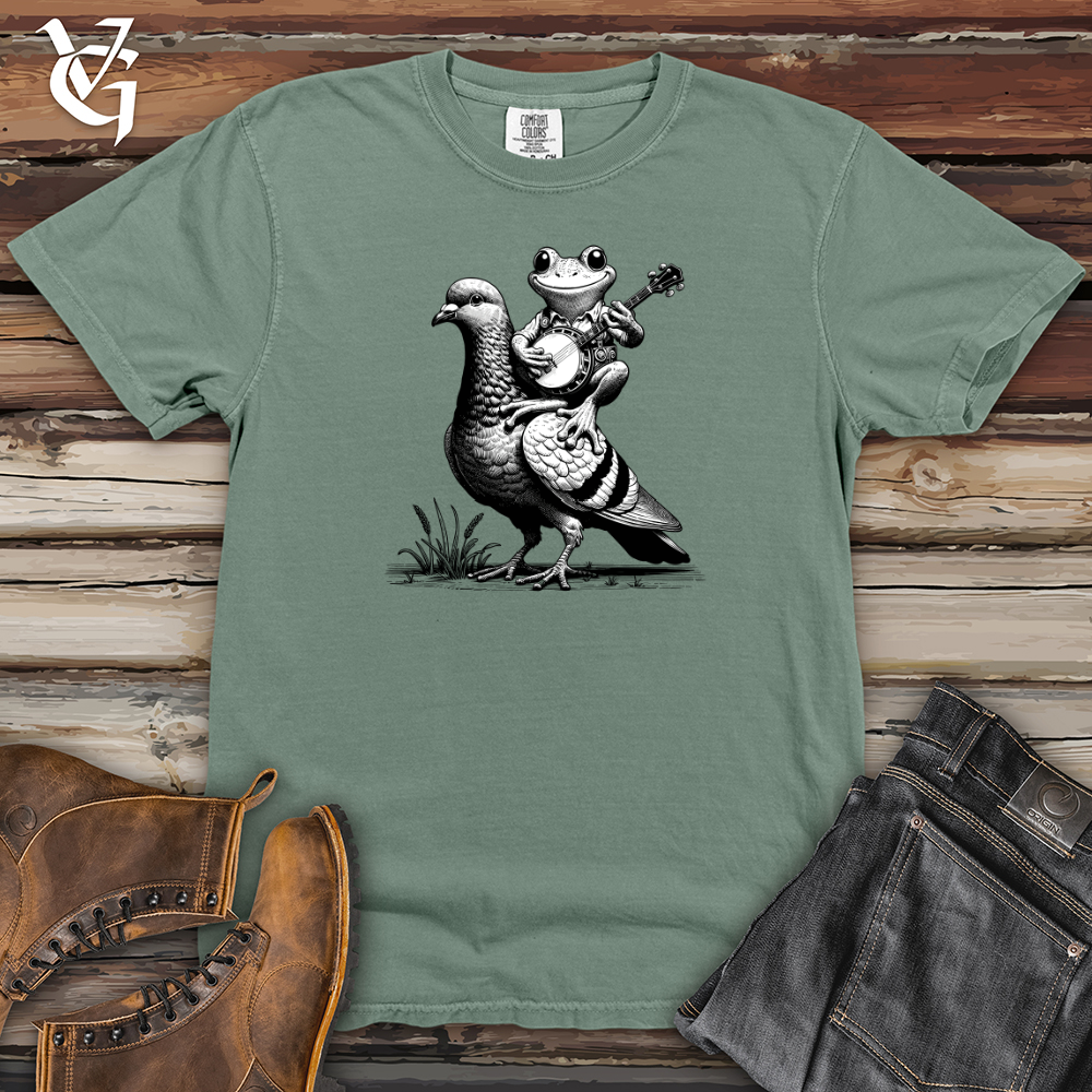 Viking Goods Banjo Frog On a Pigeon Heavy Cotton Comfort Colors Tee Bay / L