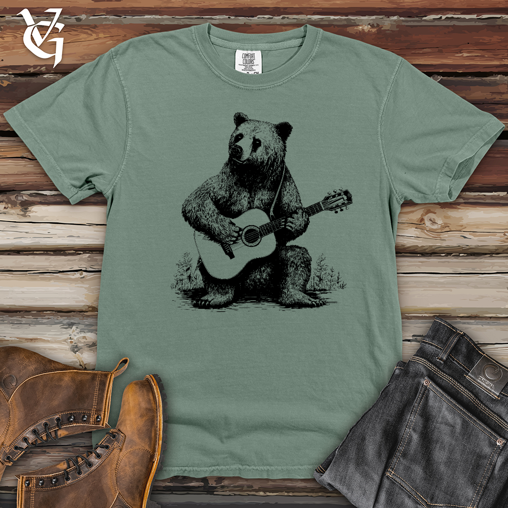 Viking Goods Bear Guitarist Heavy Cotton Comfort Colors Tee Bay / L