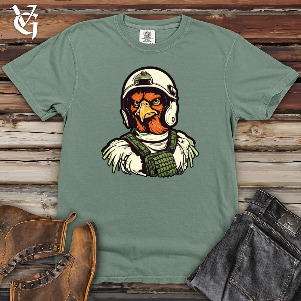 Viking Goods Chicken Soldier Helmet March Heavy Cotton Comfort Colors Tee Bay / L
