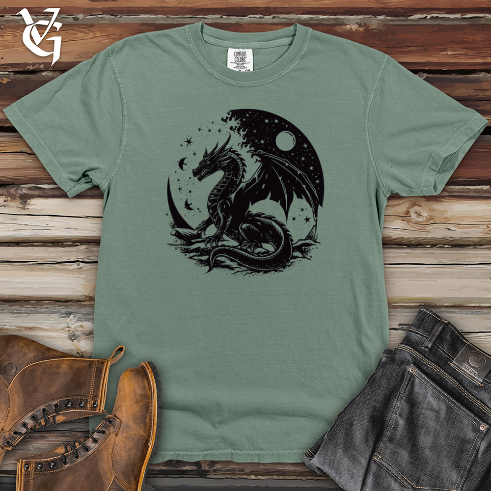 Viking Goods Dragon Night Silhouette Heavy Cotton Comfort Colors Tee Bay / L