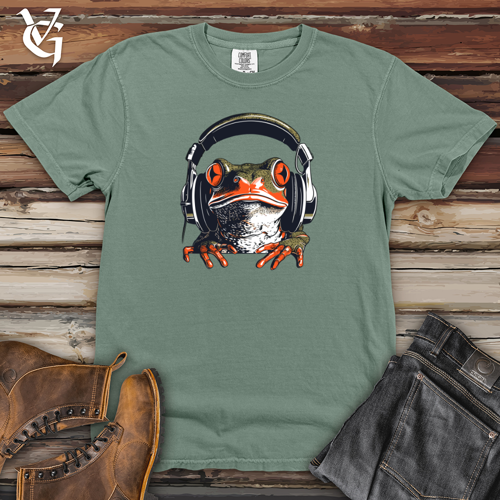Viking Goods Frog Pond Beat Headphone Rhythm Heavy Cotton Comfort Colors Tee Bay / L