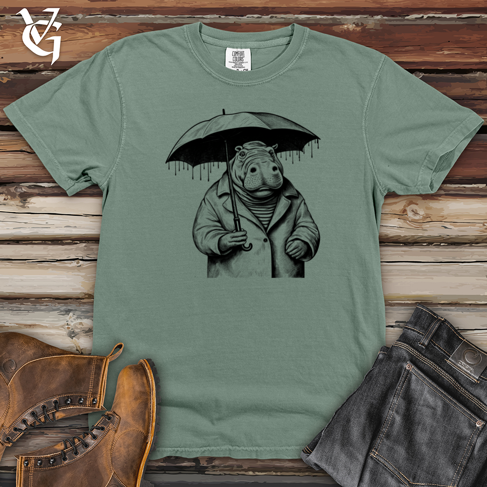 Viking Goods Hippopotamus River Rumble Rainy Refuge Heavy Cotton Comfort Colors Tee Bay / L