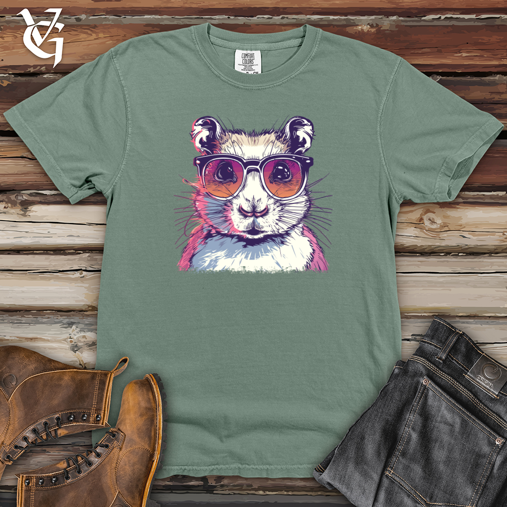 Viking Goods Hipster Ferret Shades Heavy Cotton Comfort Colors Tee Bay / L