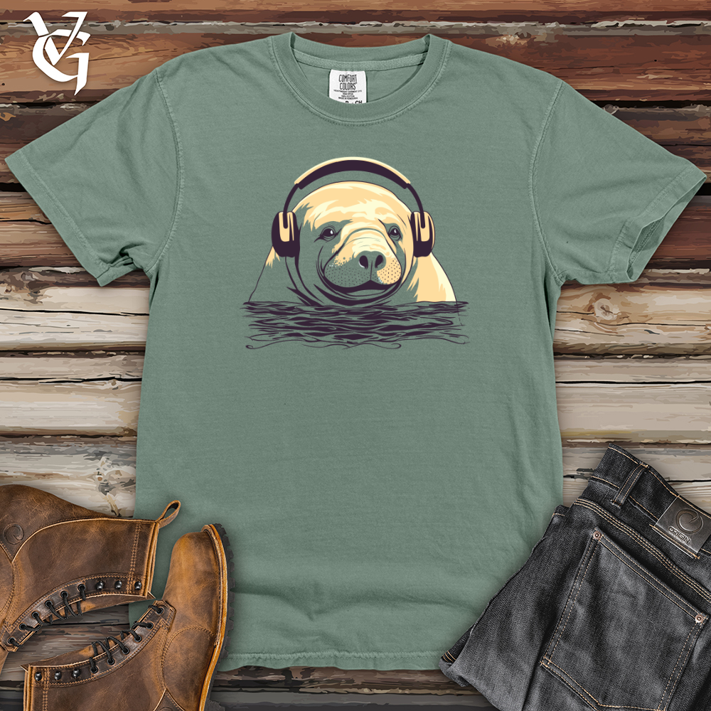 Viking Goods Manatee Headphone Bliss Heavy Cotton Comfort Colors Tee Bay / L