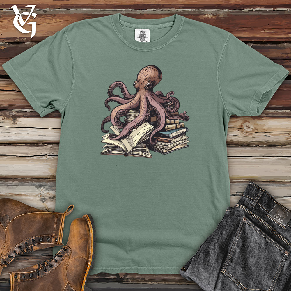 Viking Goods Octopus Book Wisdom Heavy Cotton Comfort Colors Tee Bay / L