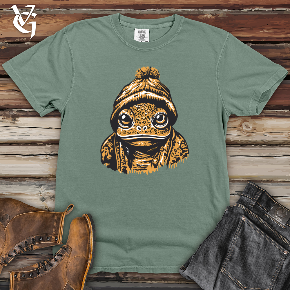 Viking Goods Pom Pom Beanie Frog Heavy Cotton Comfort Colors Tee Bay / L