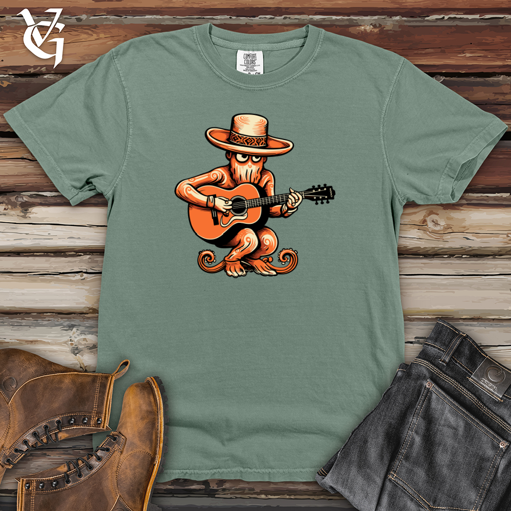Viking Goods Retro Guitar Strumming Octopus Heavy Cotton Comfort Colors Tee Bay / L