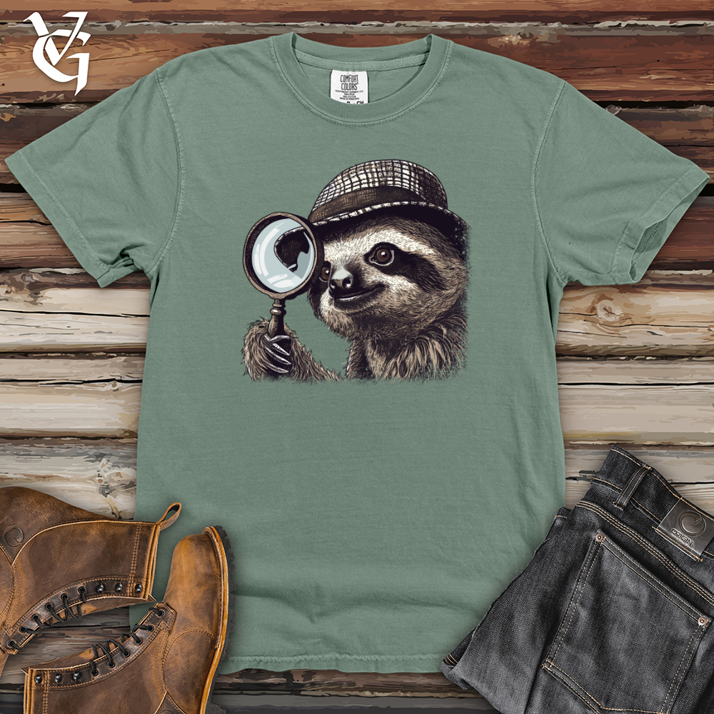 Viking Goods Sleuthful Sloth Detective Heavy Cotton Comfort Colors Tee Bay / L