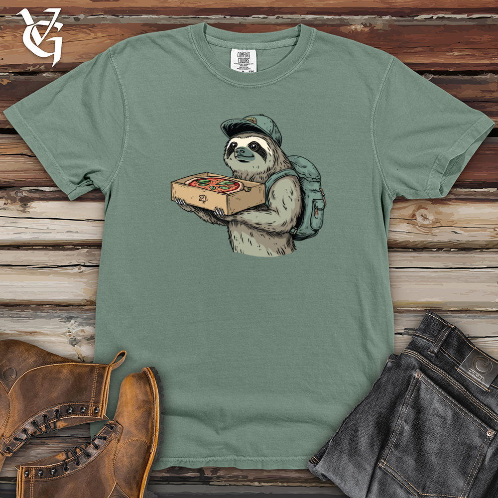 Viking Goods Sloth Pizza Delivery Heavy Cotton Comfort Colors Tee Bay / L