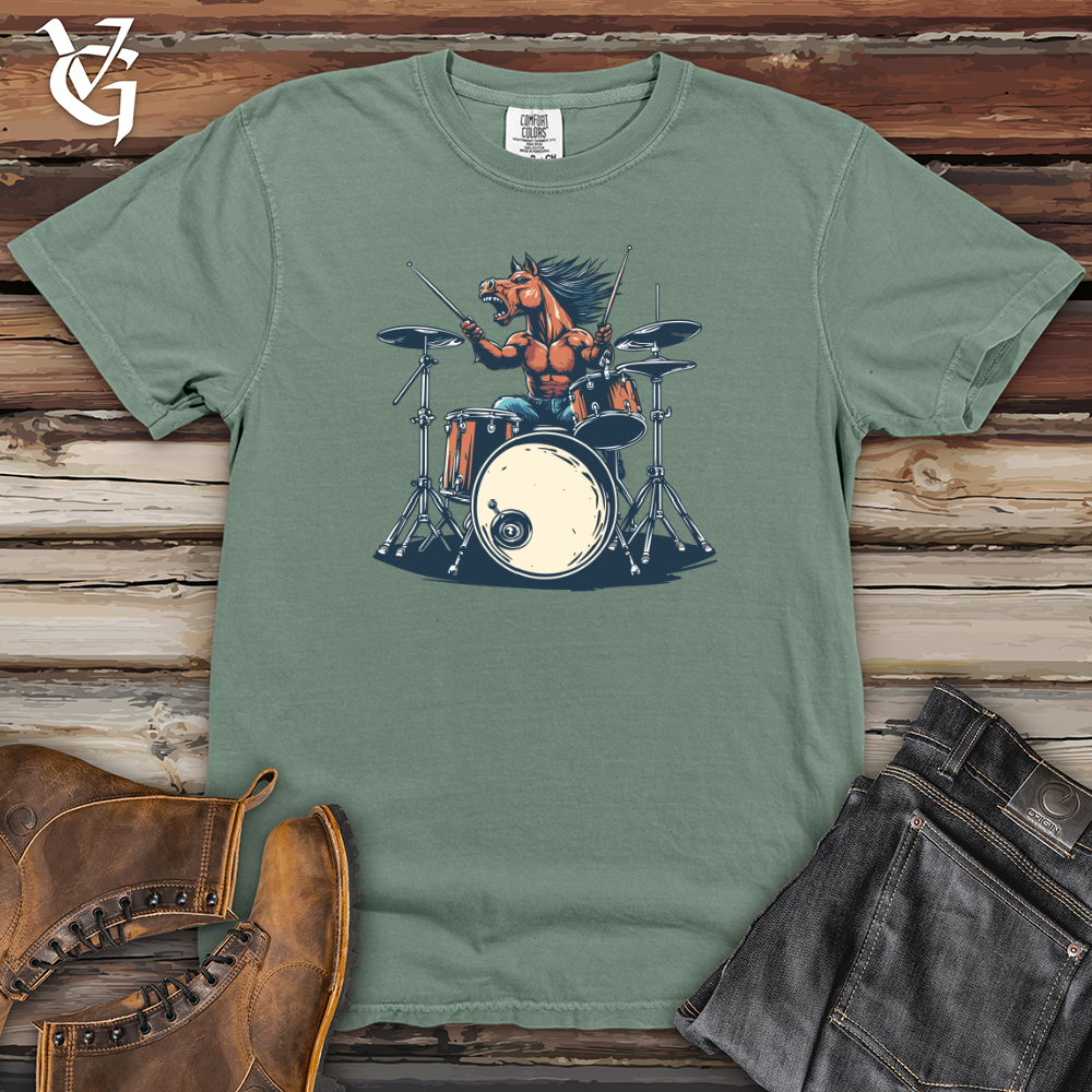Viking Goods Stallion Drummer Beat Heavy Cotton Comfort Colors Tee Bay / L