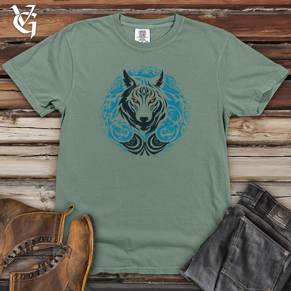 Viking Goods Tribal Wolf Essence Heavy Cotton Comfort Colors Tee Bay / L