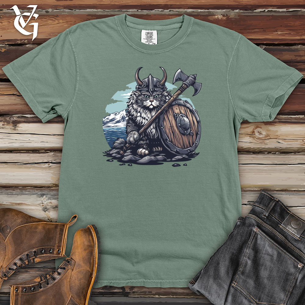 Viking Goods Viking Cat Warrior Heavy Cotton Comfort Colors Tee Bay / L