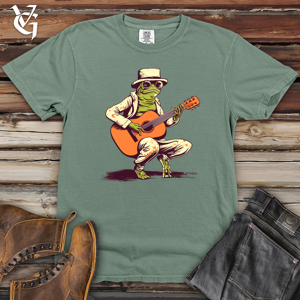 Viking Goods Vintage Guitar Frog Heavy Cotton Comfort Colors Tee Bay / L