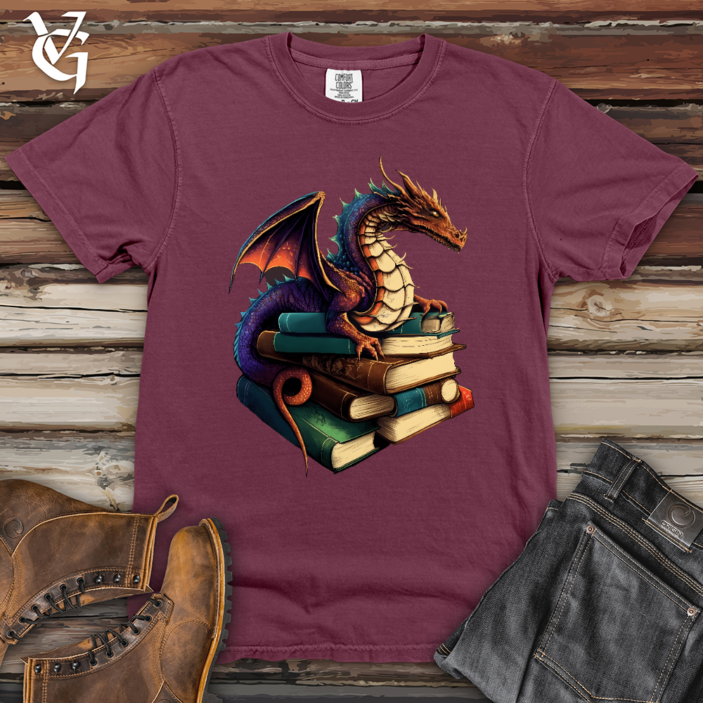 Viking Goods Dragon Book Hoarder Heavy Cotton Comfort Colors Tee Berry / L