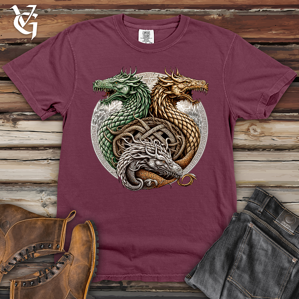 Viking Goods Dragon Trio Viking Heavy Cotton Comfort Colors Tee Berry / L