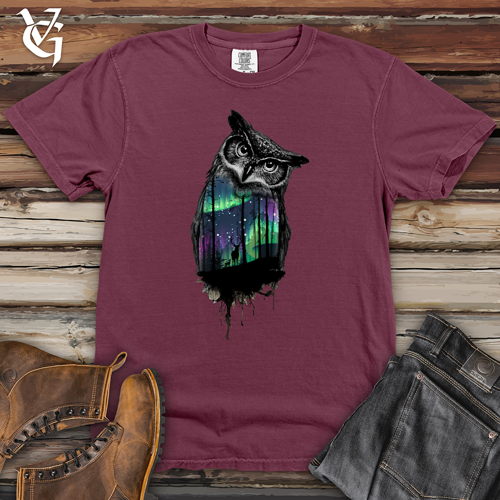 Viking Goods Northern Lights Owl Heavy Cotton Comfort Colors Tee Berry / L