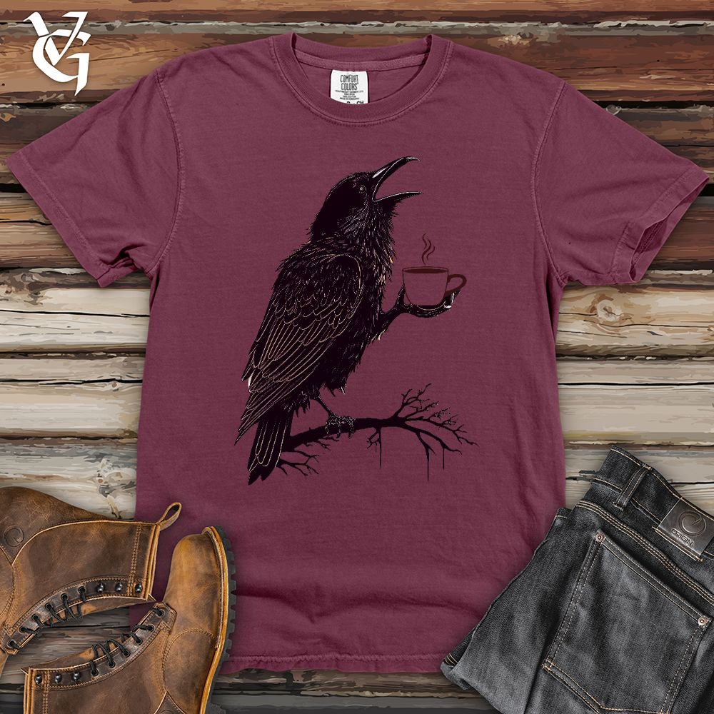 Viking Goods Raven Coffee Art Heavy Cotton Comfort Colors Tee Berry / L