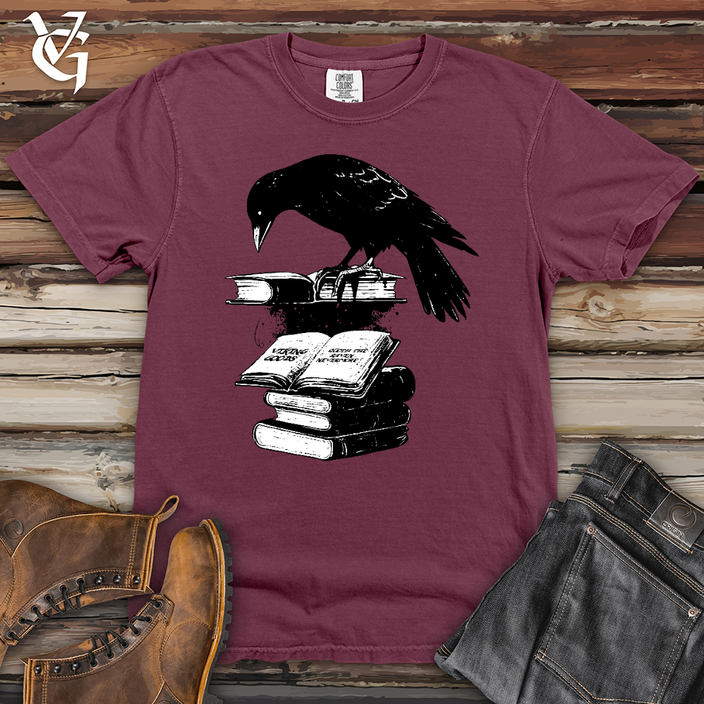Viking Goods Raven Reading Fanatic Heavy Cotton Comfort Colors Tee Berry / L