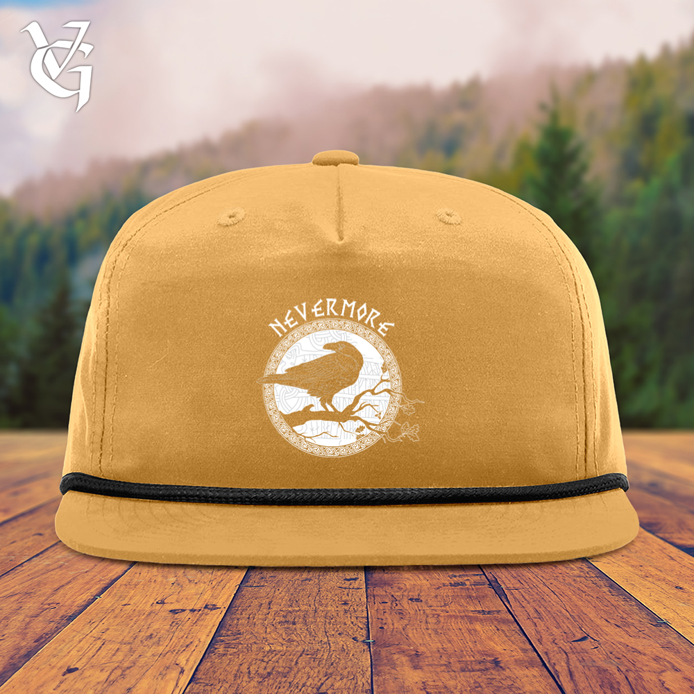 Viking Goods Nevermore White Winter Raven Snapback Cap Biscuit/ Black